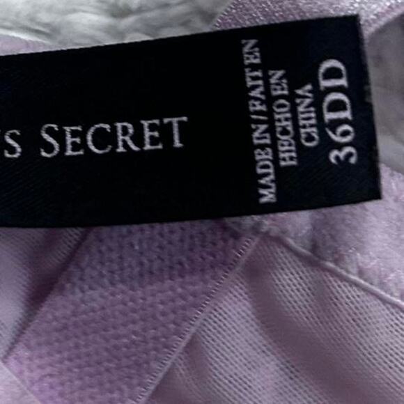 Victorias secret purple lace Bra 36DD EUC Bling Padded Push up Bombshell - Picture 2 of 2